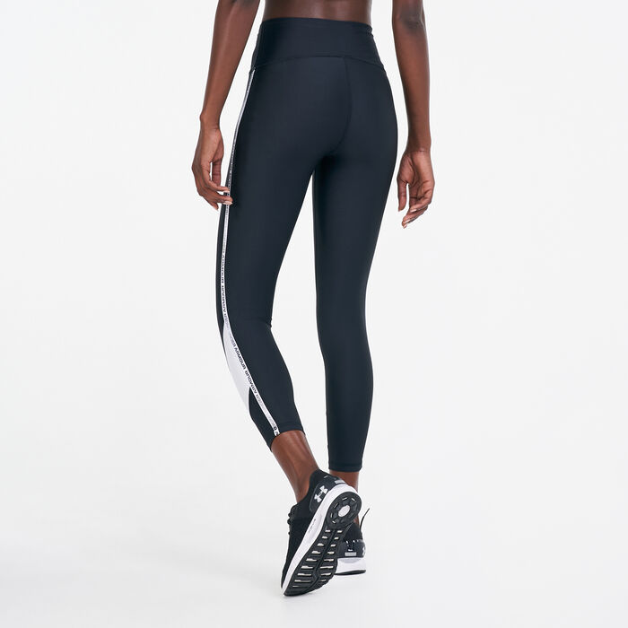 Under Armour Women's HeatGear® Armour Taped Ankle Leggings Black Under Armour Women's HeatGear® Armour Taped Ankle Leggings Black image number 1