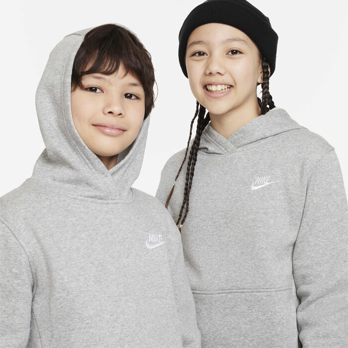 Nike Kids' Sportswear Club Fleece Hoodie Grey Nike Kids' Sportswear Club Fleece Hoodie Grey image number 2