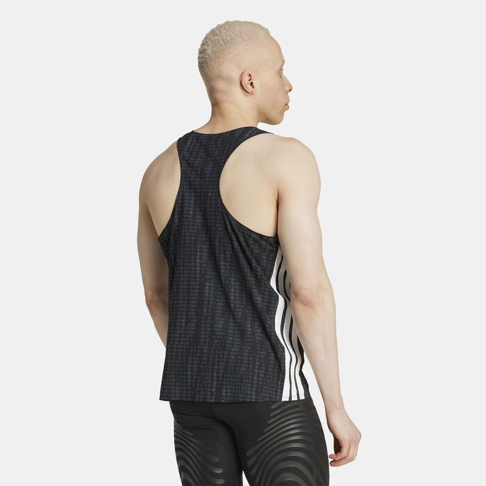 adidas Men's Adizero Running Tank Top Grey adidas Men's Adizero Running Tank Top Grey image number 1