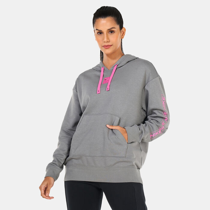 Nike Women's Pro Dri-FIT Get Fit Graphic Hoodie Grey Nike Women's Pro Dri-FIT Get Fit Graphic Hoodie Grey image number 0