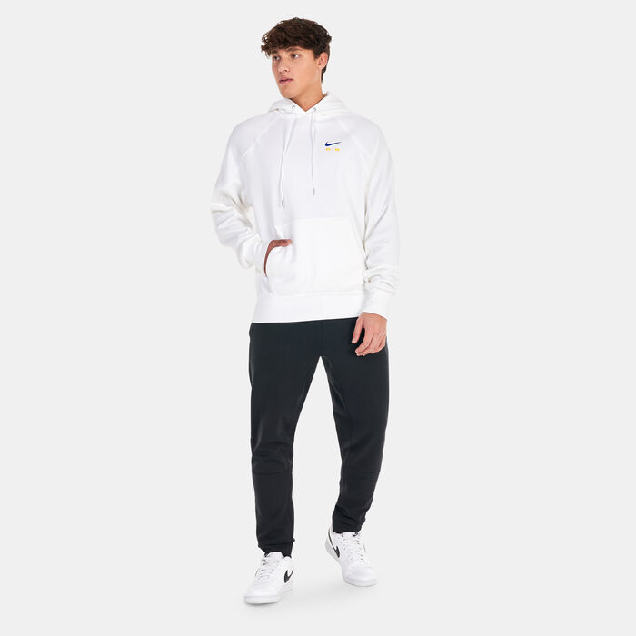 Nike Men's Air French Terry Pullover Hoodie White Nike Men's Air French Terry Pullover Hoodie White image number 2