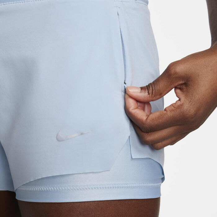 Nike Women's Dri-FIT Swift Mid-Rise 2-in-1 Running Shorts Blue Nike Women's Dri-FIT Swift Mid-Rise 2-in-1 Running Shorts Blue image number 4