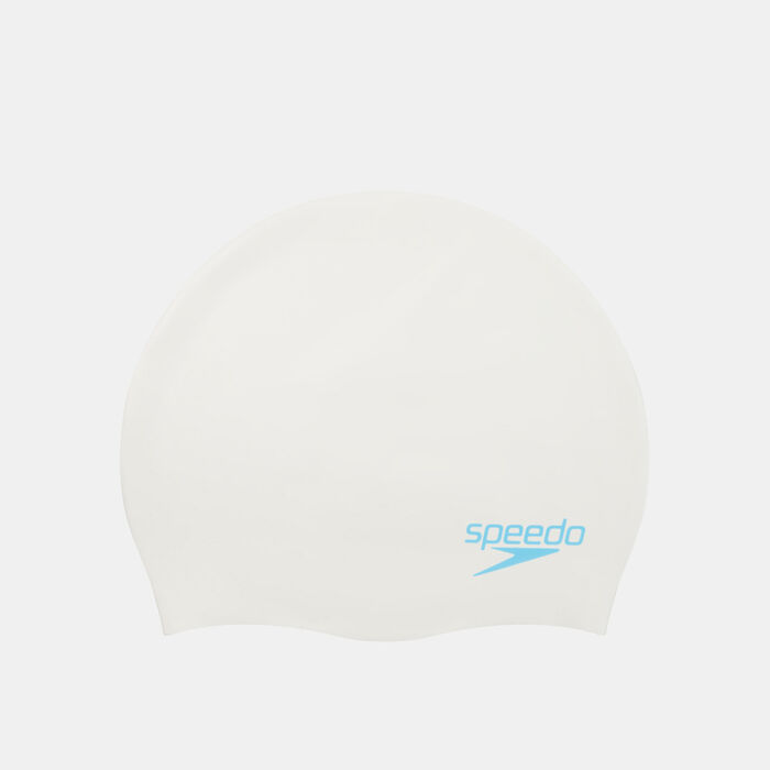 Speedo Kids' Plain Moulded Swimming Cap White Speedo Kids' Plain Moulded Swimming Cap White image number 0