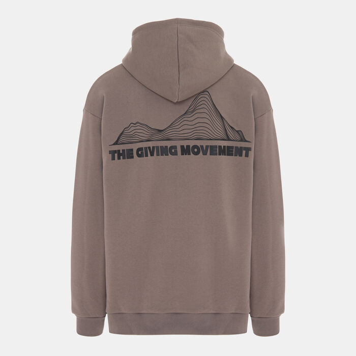 The Giving Movement Men's Map Print Hoodie Beige The Giving Movement Men's Map Print Hoodie Beige image number 1
