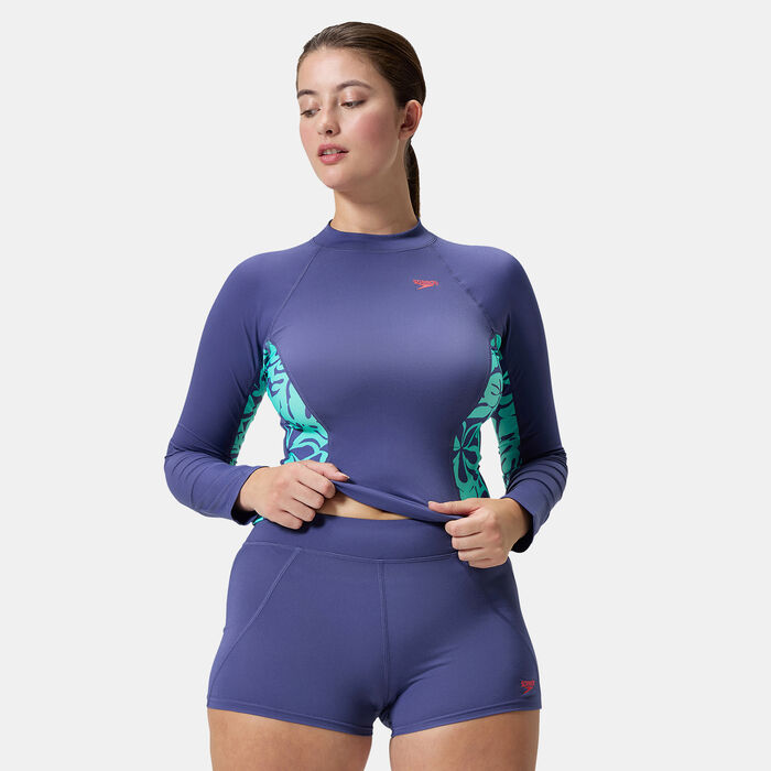 Speedo Women's Panel Swimming Shorts Purple Speedo Women's Panel Swimming Shorts Purple image number 0