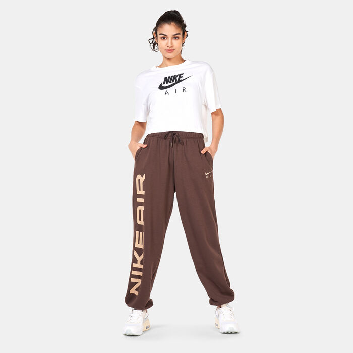 Nike Women's Sportswear Air Fleece High-Rise Sweatpants Brown image number 2