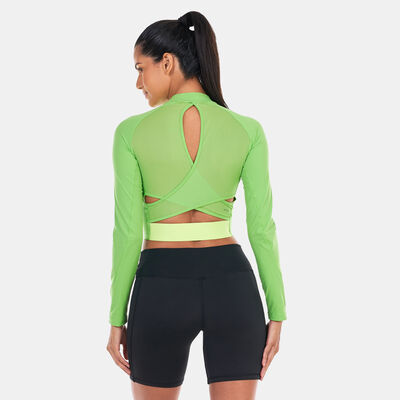 adidas Women's HIIT HEAT.RDY Long Sleeve Crop T-Shirt Green
