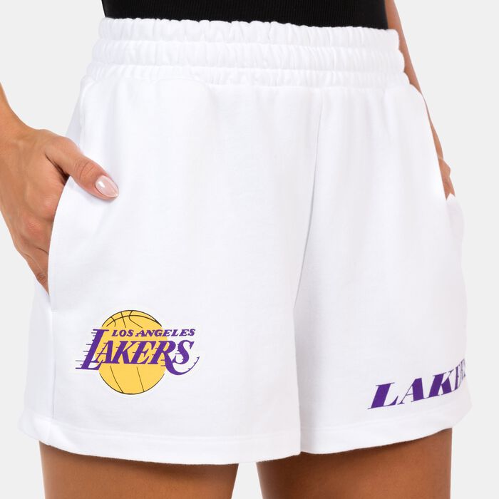 New Era Women's NBA Los Angeles Lakers Wordmark Shorts White New Era Women's NBA Los Angeles Lakers Wordmark Shorts White image number 3