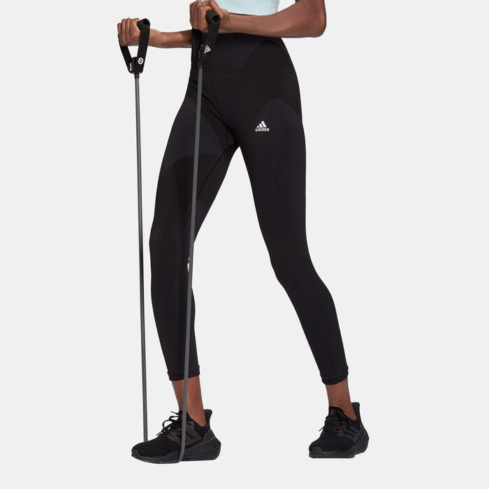 adidas Women's AEROKNIT 7/8 Sports Leggings Black adidas Women's AEROKNIT 7/8 Sports Leggings Black image number 0
