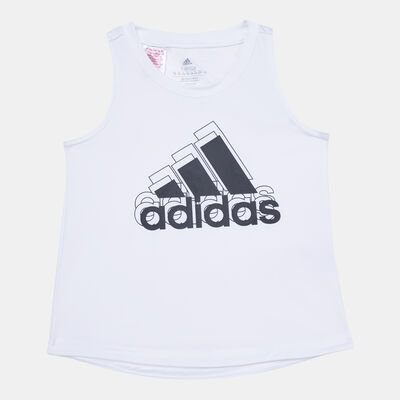adidas Kids' AEROREADY Design To Move BrandLove Tank Top White