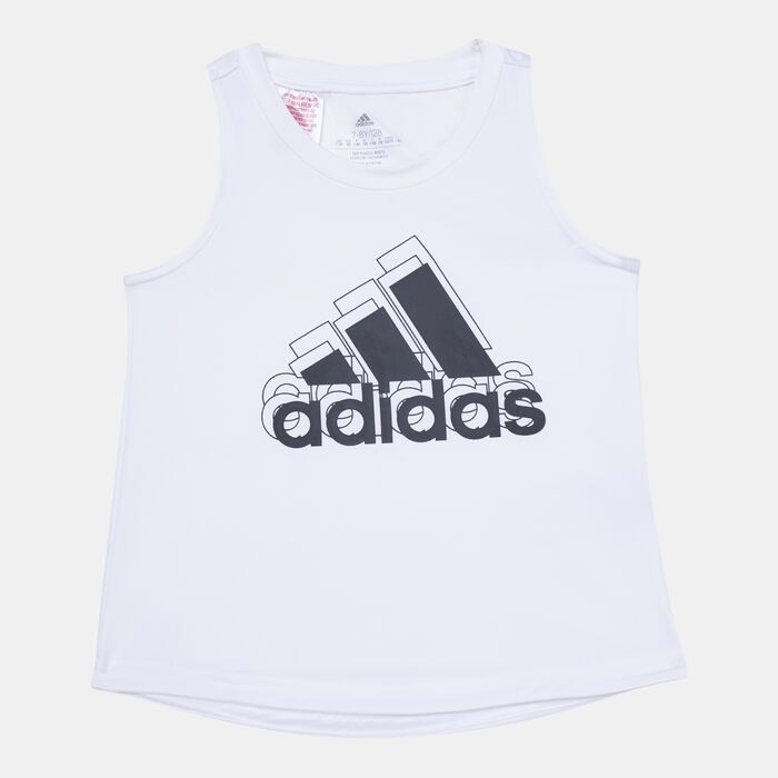 adidas Kids' AEROREADY Design To Move BrandLove Tank Top White image number 0