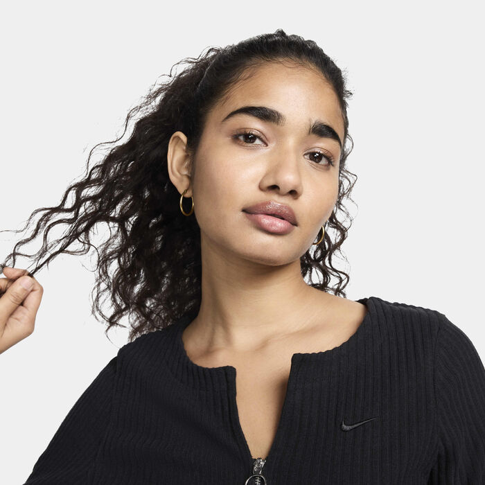 Nike Women's Sportswear Chill Full-Zip Cardigan Black image number 2