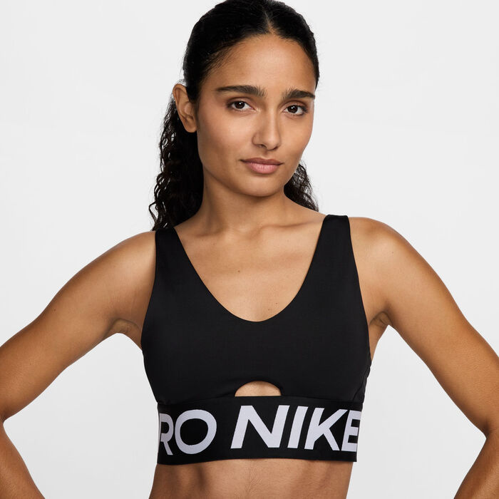 Nike Women's Pro Indy Plunge Medium-Support Sports Bra Black Nike Women's Pro Indy Plunge Medium-Support Sports Bra Black image number 3