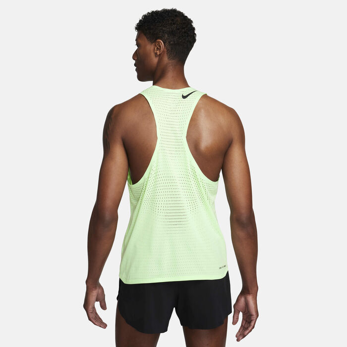 Nike Men's AeroSwift Dri-FIT ADV Running Vest Green image number 1
