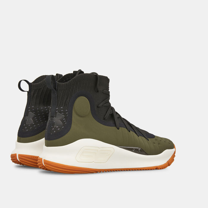 Under Armour Men's Curry 4 Retro Basketball Shoes Green image number 3