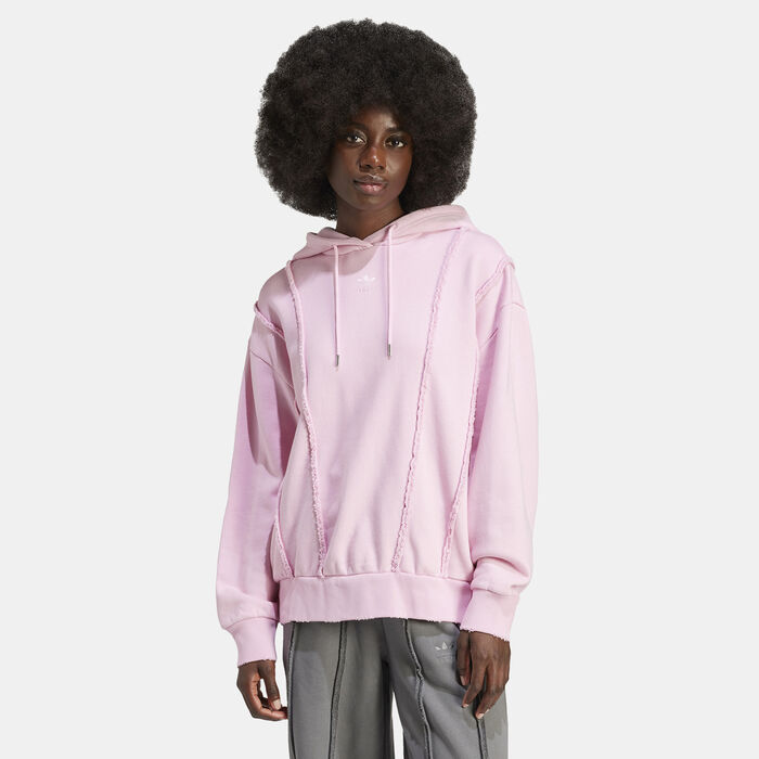 adidas Originals Women's Distressed Hoodie Pink adidas Originals Women's Distressed Hoodie Pink image number 0