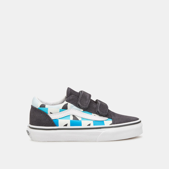 Vans Kids' Glow Checkerboard Sharks Old Skool Unisex Shoe Grey image number 0