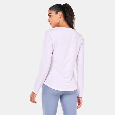 Nike Women's One Dri-FIT UV Luxe Long-Sleeve T-Shirt Purple Nike Women's One Dri-FIT UV Luxe Long-Sleeve T-Shirt Purple