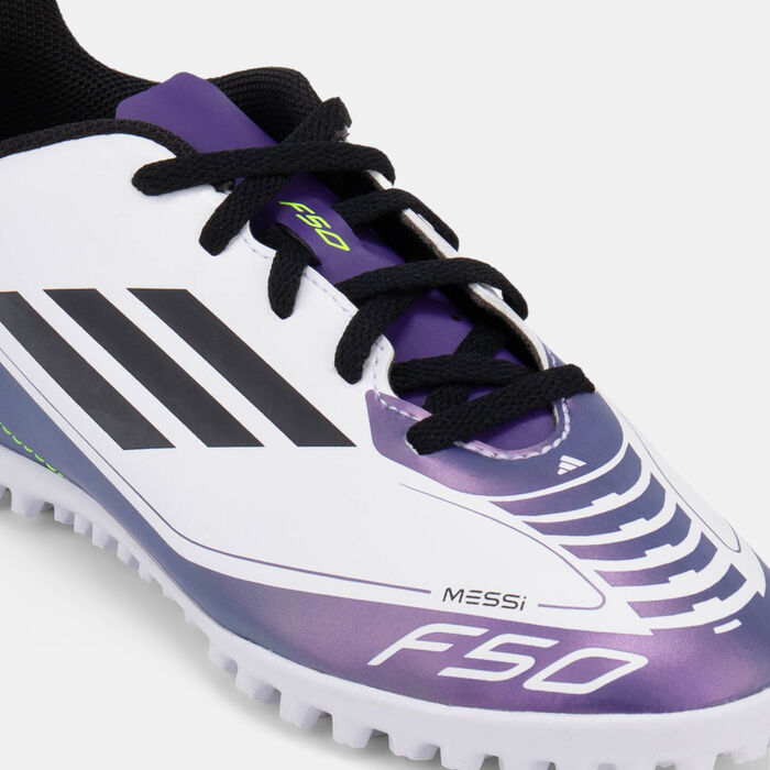 adidas Kids' F50 Club Messi Turf Ground Football Shoes White adidas Kids' F50 Club Messi Turf Ground Football Shoes White image number 4