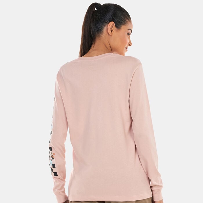 Vans Women's Wyld Tangles Micro Ditsy Long Sleeve Boyfriend T-Shirt Pink Vans Women's Wyld Tangles Micro Ditsy Long Sleeve Boyfriend T-Shirt Pink image number 1