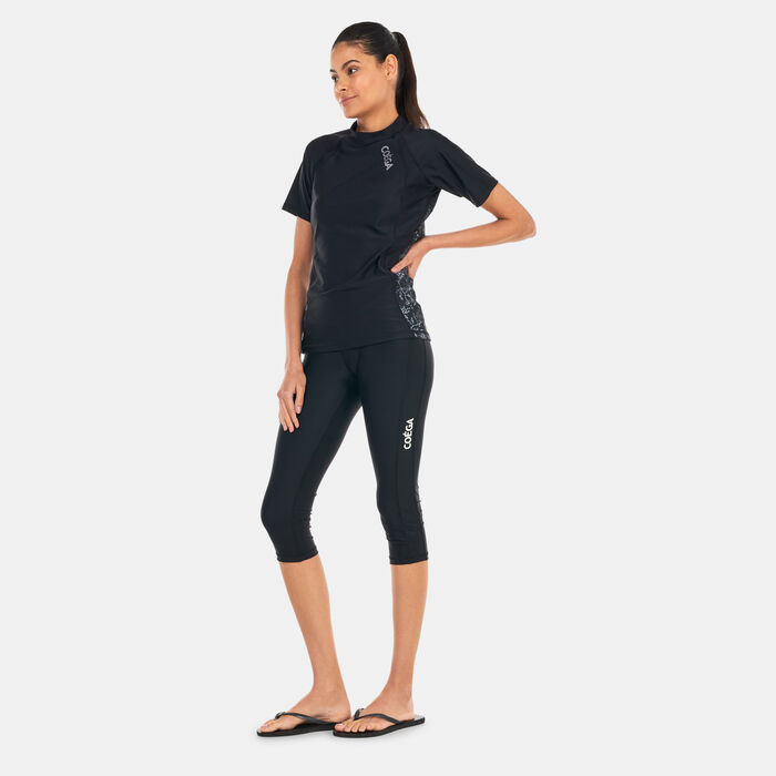 COEGA Women's Printed 3/4 Swim Leggings Black COEGA Women's Printed 3/4 Swim Leggings Black image number 2