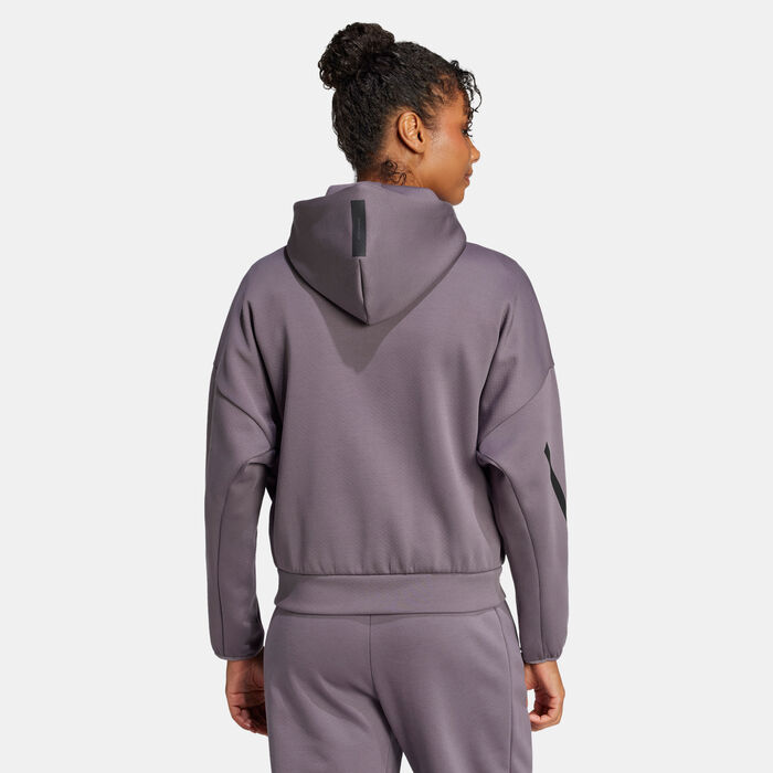 adidas Women's Z.N.E. Full-Zip Hoodie Grey image number 1
