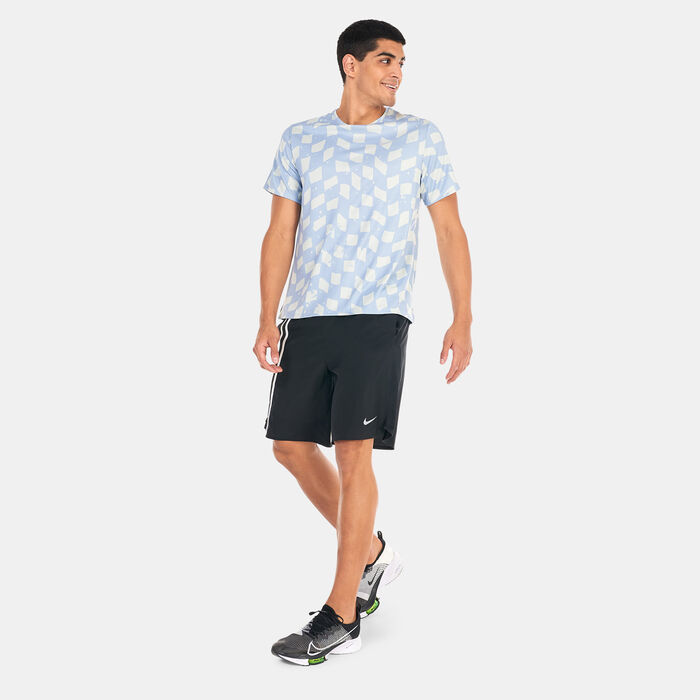 Nike Men's Dri-FIT Miler Running Top Blue Nike Men's Dri-FIT Miler Running Top Blue image number 2