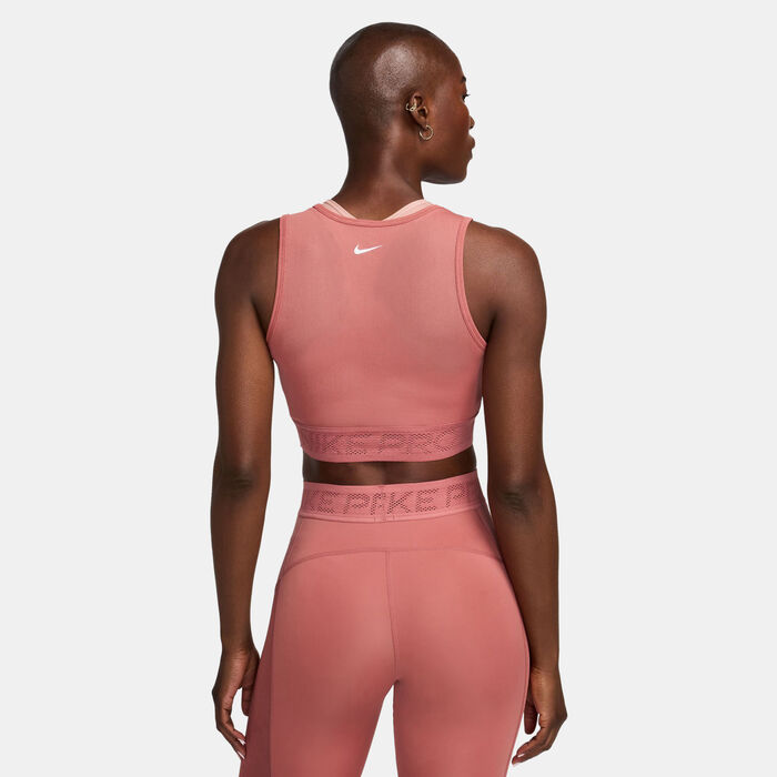 Nike Women's Pro Mesh Tank Top Pink image number 1