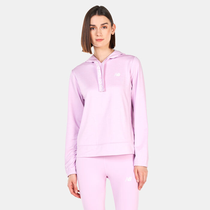 New Balance Women's Relentless Terry Hoodie Pink New Balance Women's Relentless Terry Hoodie Pink image number 0