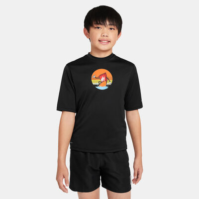 Nike Swim Kids' Logo Hydroguard Swimming T-Shirt Black Nike Swim Kids' Logo Hydroguard Swimming T-Shirt Black