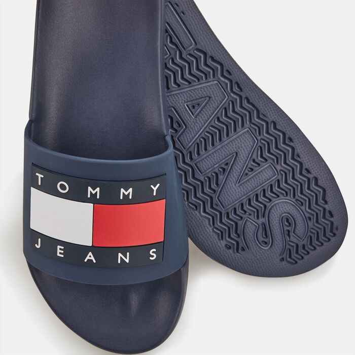 Tommy Hilfiger Women's Essential Embossed Pool Slides Blue Tommy Hilfiger Women's Essential Embossed Pool Slides Blue image number 2