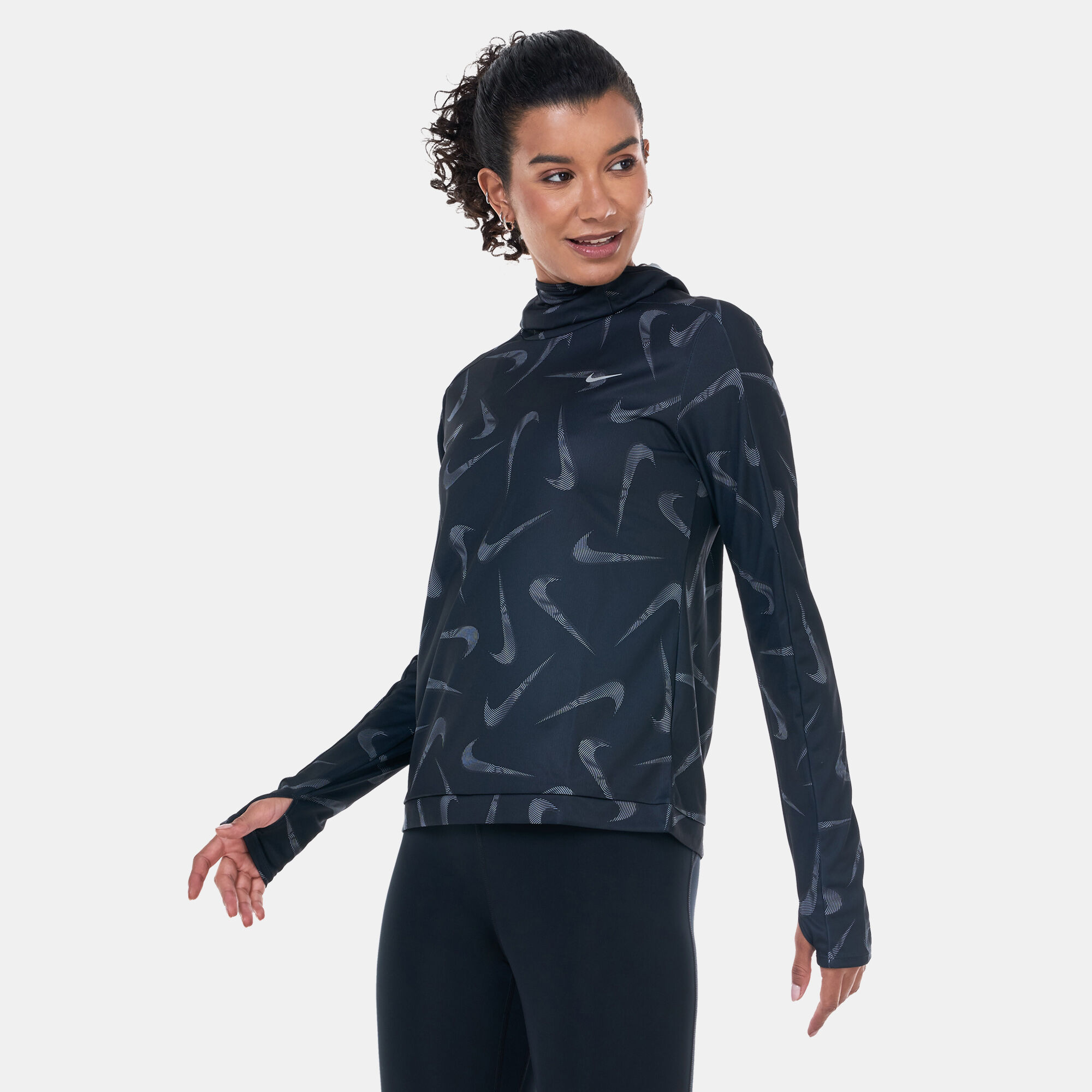 Women s Swoosh Printed Running Hoodie