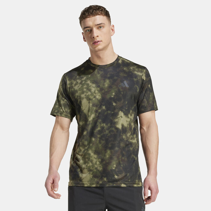 adidas Men's Train Essentials Seasonal Printed Training T-Shirt Green adidas Men's Train Essentials Seasonal Printed Training T-Shirt Green image number 0