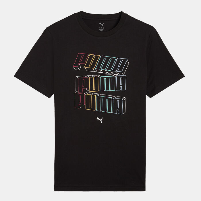 PUMA Men's Essential Stacked Logo T-Shirt Black image number 0