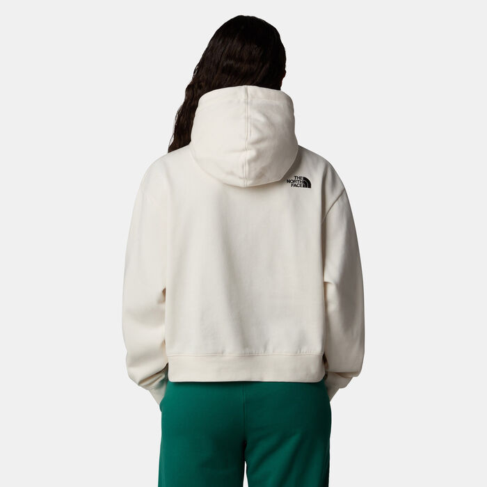 The North Face Women's Essential Cropped Hoodie White The North Face Women's Essential Cropped Hoodie White image number 1