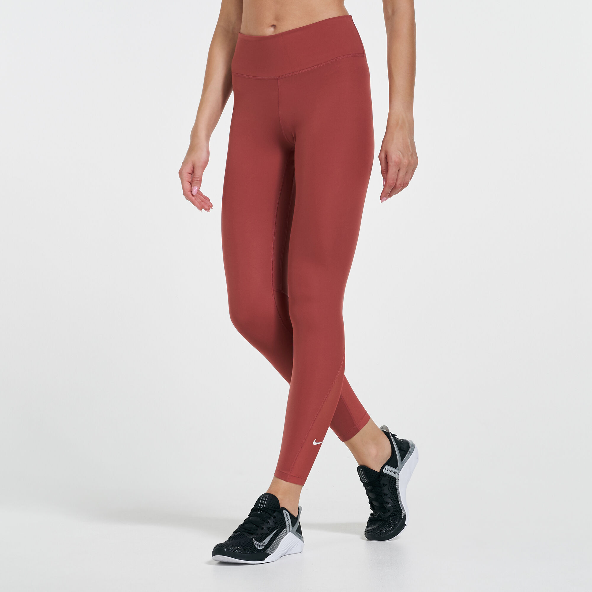 Women s One Mid Rise 7 8 Mesh Panelled Leggings
