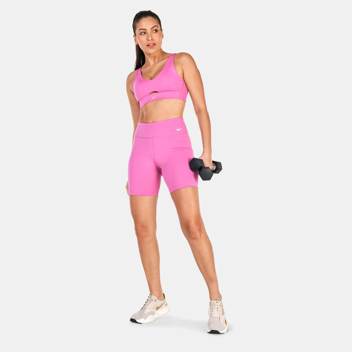 Nike Women's One Mid-Rise 7-Inch Bike Shorts Pink Nike Women's One Mid-Rise 7-Inch Bike Shorts Pink image number 2
