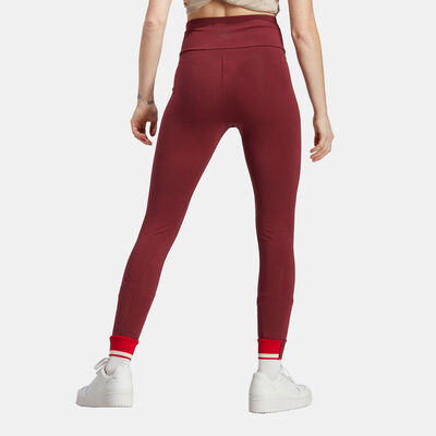 adidas Originals Women's Ribbed Cuff Leggings Maroon