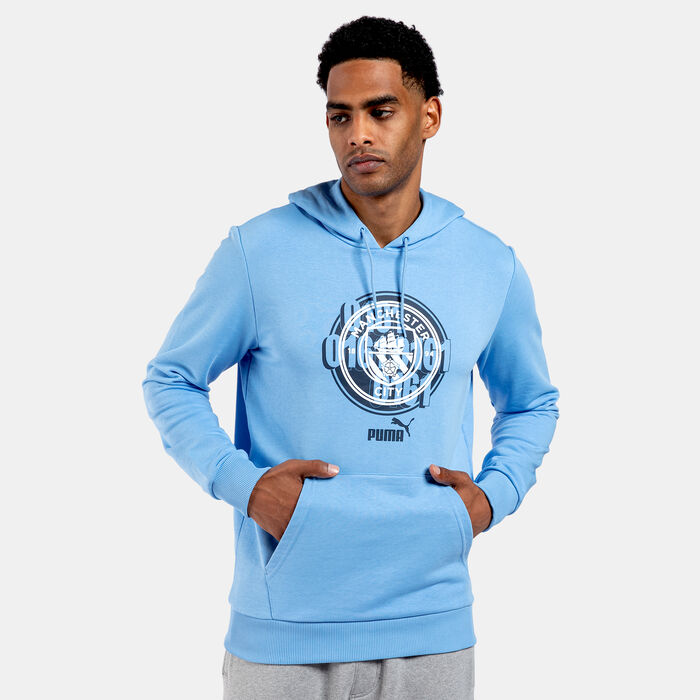 PUMA Men's Manchester City ftblCULTURE Hoodie Blue PUMA Men's Manchester City ftblCULTURE Hoodie Blue image number 0