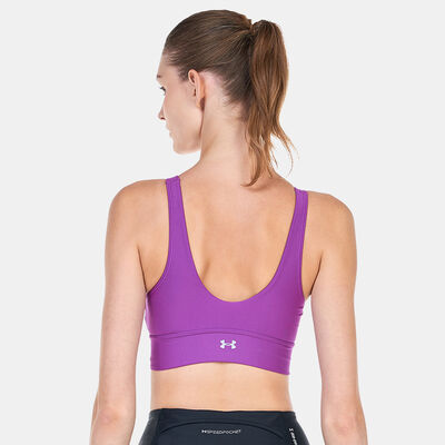 Under Armour Women's Infinity Mid Pintuck Medium-Support Training Sports Bra Purple Under Armour Women's Infinity Mid Pintuck Medium-Support Training Sports Bra Purple