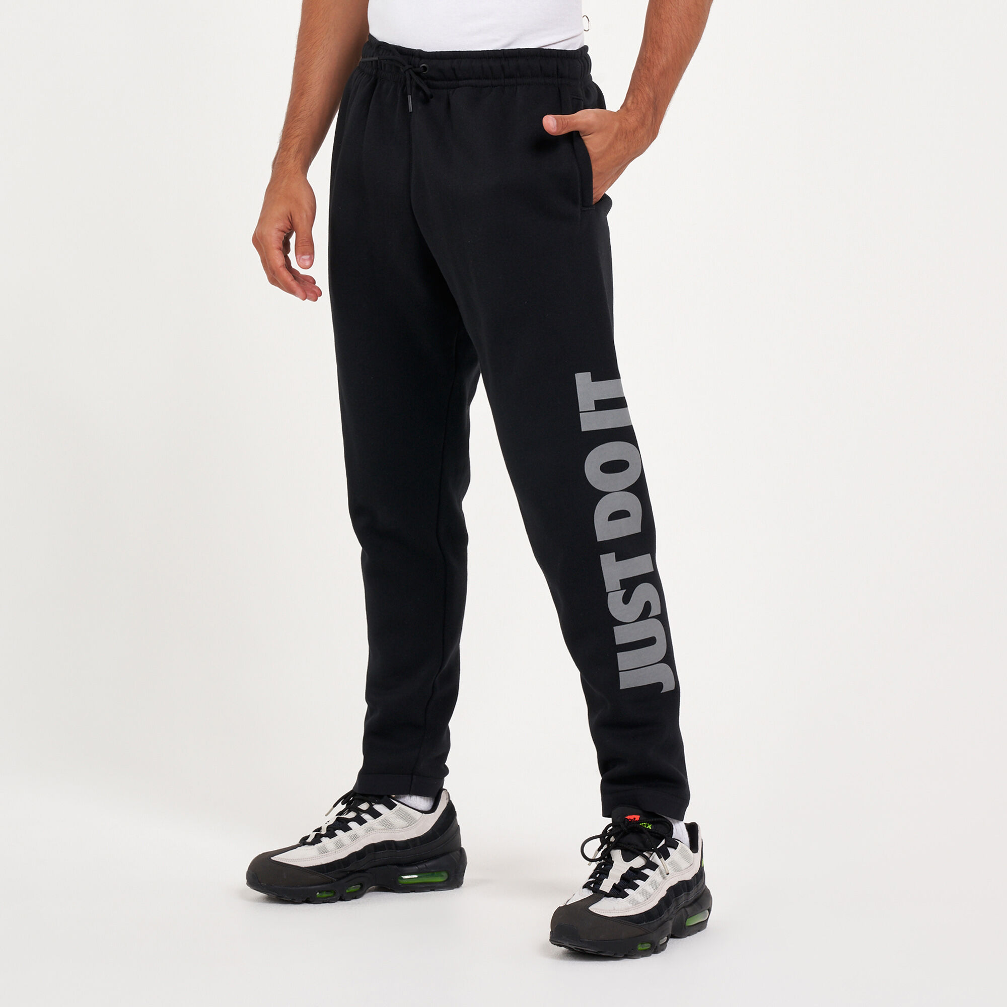NIKE SPORTSWEAR JUST DO IT WOVEN PANTS black and white  AW LAB