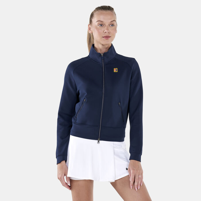 Nike Women's Court Dri-FIT Heritage Full Zip Jacket Blue Nike Women's Court Dri-FIT Heritage Full Zip Jacket Blue image number 0