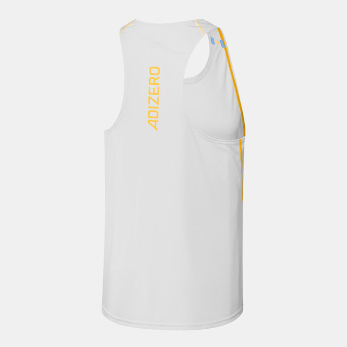 adidas Men's Adizero Running Tank Top White image number 1