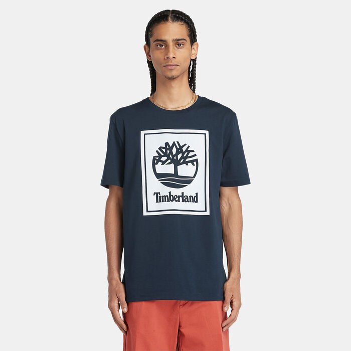 Timberland Men's Stack Logo T-Shirt Blue Timberland Men's Stack Logo T-Shirt Blue image number 0