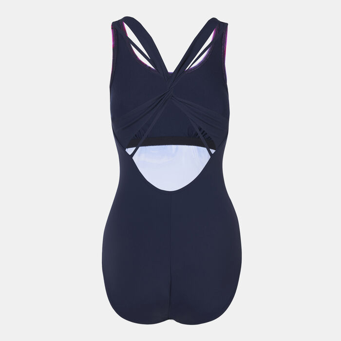Speedo Women's Calypso Printed Shaping One-Piece Swimsuit Black Speedo Women's Calypso Printed Shaping One-Piece Swimsuit Black image number 1
