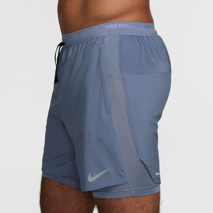 Nike Men's Dri-FIT Stride 5-inch 2-in-1 Running Shorts Blue Nike Men's Dri-FIT Stride 5-inch 2-in-1 Running Shorts Blue image number 2