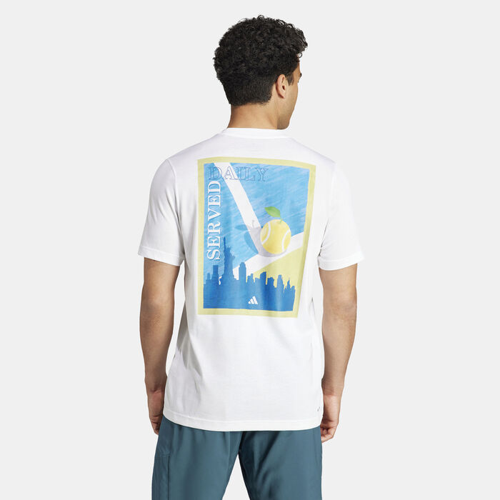 adidas Men's AEROREADY Tennis Graphic T-Shirt White adidas Men's AEROREADY Tennis Graphic T-Shirt White image number 1