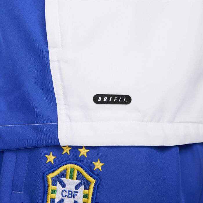 Nike Men's Brazil 1998 Reissue Football Replica Tracksuit Jacket White Nike Men's Brazil 1998 Reissue Football Replica Tracksuit Jacket White image number 7