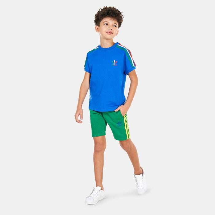 adidas Originals Kids' Adicolor 3-Stripes T-Shirt Blue adidas Originals Kids' Adicolor 3-Stripes T-Shirt Blue image number 2
