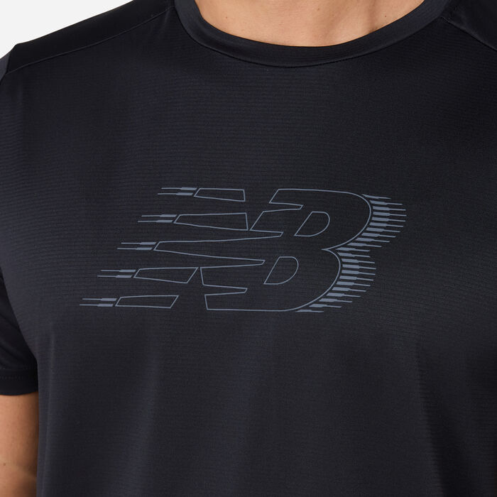 New Balance Men's Sport Essentials Printed Running T-Shirt Black image number 3